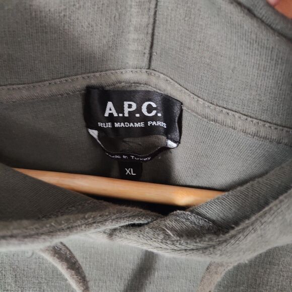 A.P.C Rue Madam Paris Hoodie Green Mens Size XL Designer (See Desc) - Picture 3 of 8